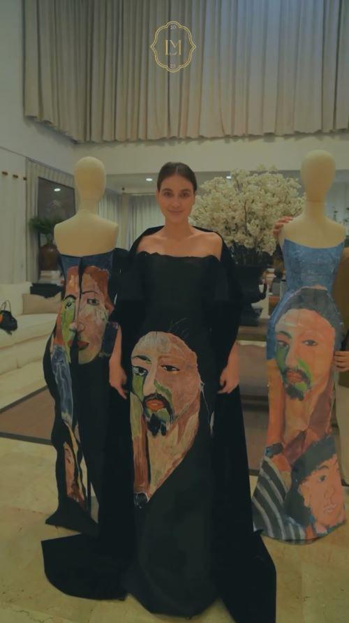 Luna Maya gaun pernikahan dari lukisan ayahnya (Instagram.com/lunamaya)