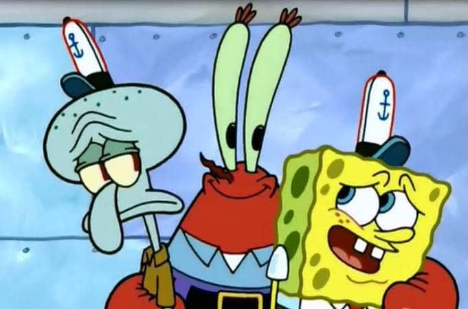 Cuplikan karakter Mr. Krabs, Squidwar, dan Spongebob (dok. Nickelodeon/ SpongeBob SquarePants)