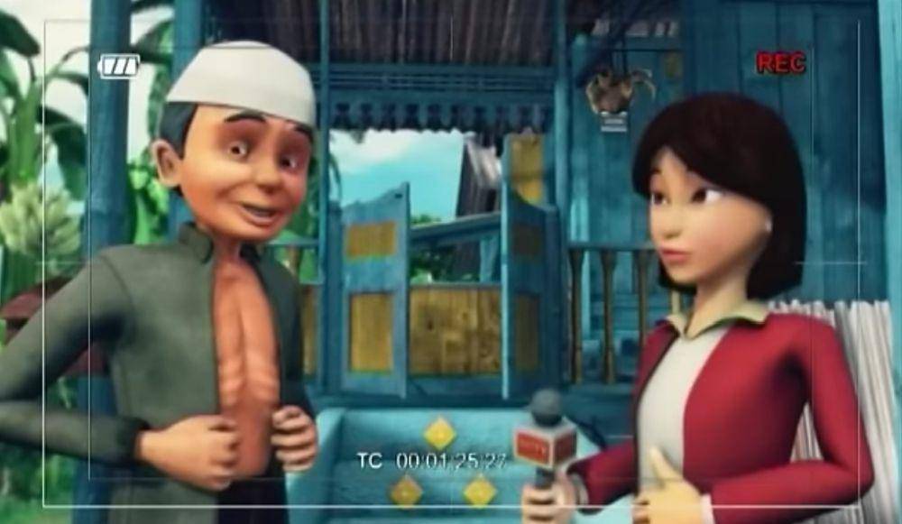 warga Kampung Durian Runtuh yang pernah masuk TV (youtube.com/Les' Copaque Production)