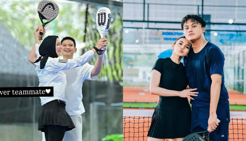 pasangan seleb main padel (instagram.com/citraciki I instagram.com/rizkyfbian)
