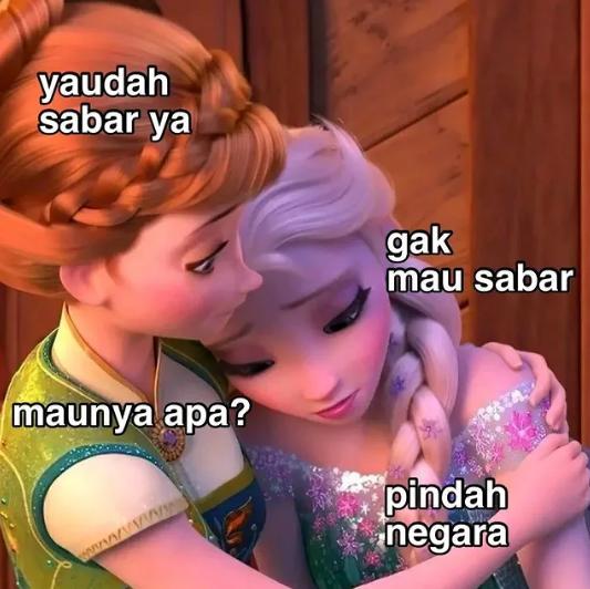 Meme ketika hidup isinya sabar mulu (instagram.com/mim.daily22)