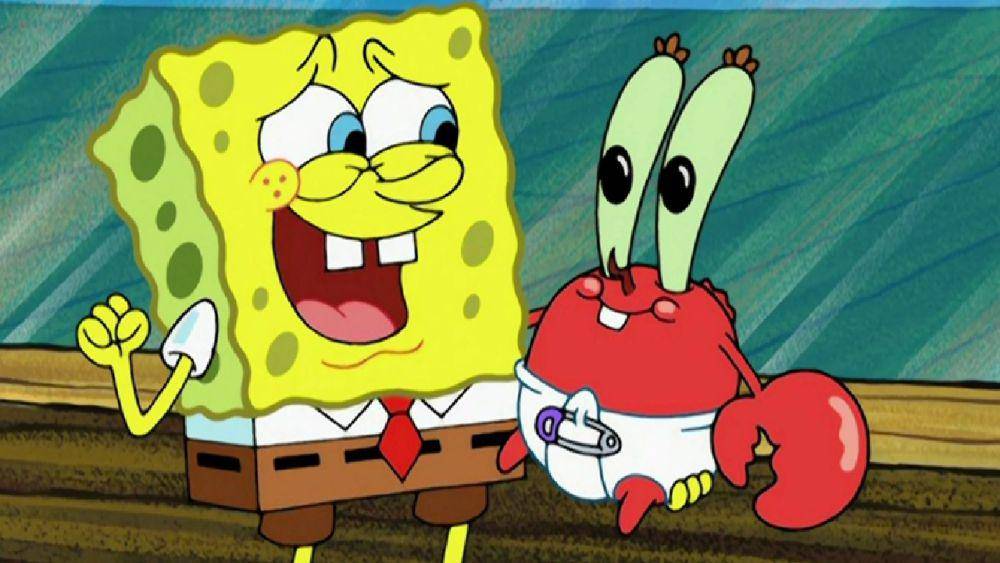 SpongeBob dan bayi Tuan Krabs (dok. Nickelodeon/SpongeBob SquarePants)