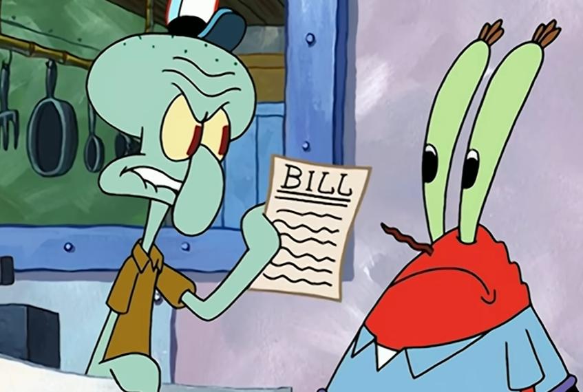 cuplikan Squidward tidak mendapat gaji yang layak (dok. Nickelodeon/SpongeBob SquarePants)