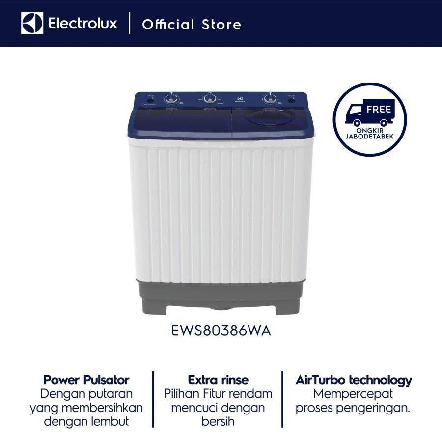 Electrolux Twin Tub EWS80386WA (tokopedia.com/Electrolux Official)