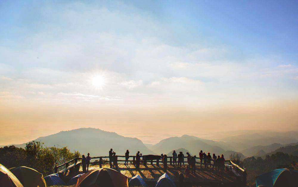 Potret para pendaki di gunung 