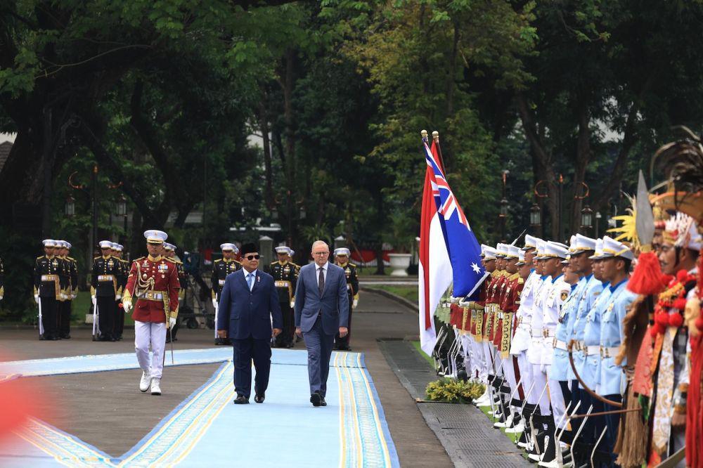 Sambut PM Australia, Prabowo Pimpin Upacara Kenegaraan