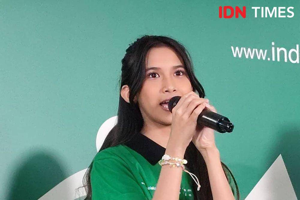 Quinn Salman saat jumpa pers Musikal Keluarga Cemara di Ciputra Artpreneur Theatre, Jakarta, Rabu (14/5/25) (dok. IDN Times/Shandy Pradana)