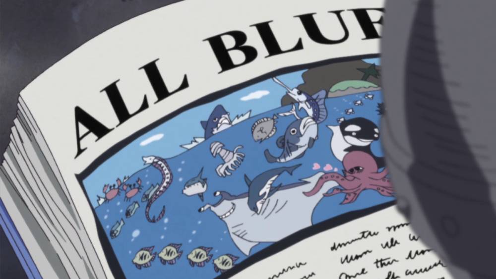 Sanji membaca buku tentang All Blue. (dok. Toei Animation/One Piece)