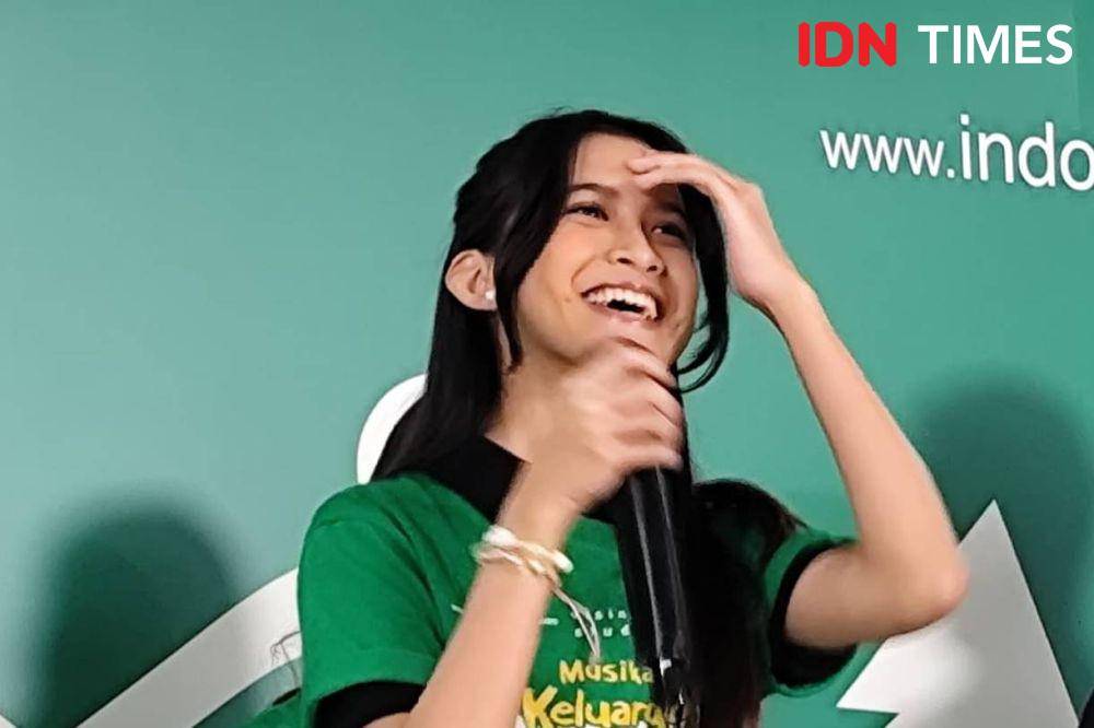 Quinn Salman saat jumpa pers Musikal Keluarga Cemara di Ciputra Artpreneur Theatre, Jakarta, Rabu (14/5/25) (dok. IDN Times/Shandy Pradana)