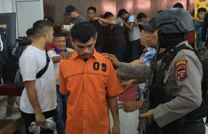 Pelaku penyerangan kepada petugas polisi (dok.Polres Pelabuhan Belawan)