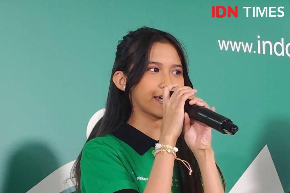 Quinn Salman saat jumpa pers Musikal Keluarga Cemara di Ciputra Artpreneur Theatre, Jakarta, Rabu (14/5/25) (dok. IDN Times/Shandy Pradana)