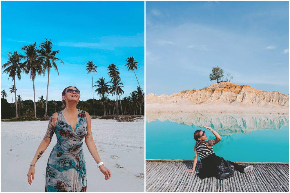 9 Potret Karin Novilda saat Menjelajah Alam Bintan, Begitu Memesona