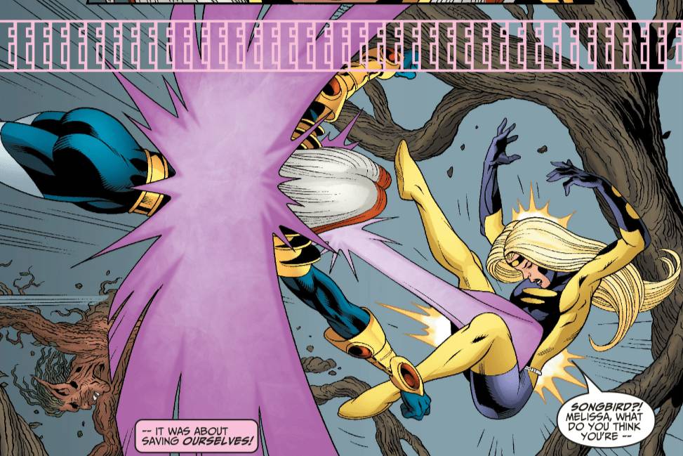 Songbird menggunakan kekuatan khasnya (dok. Marvel Comics/Avengers/Thunderbolts)