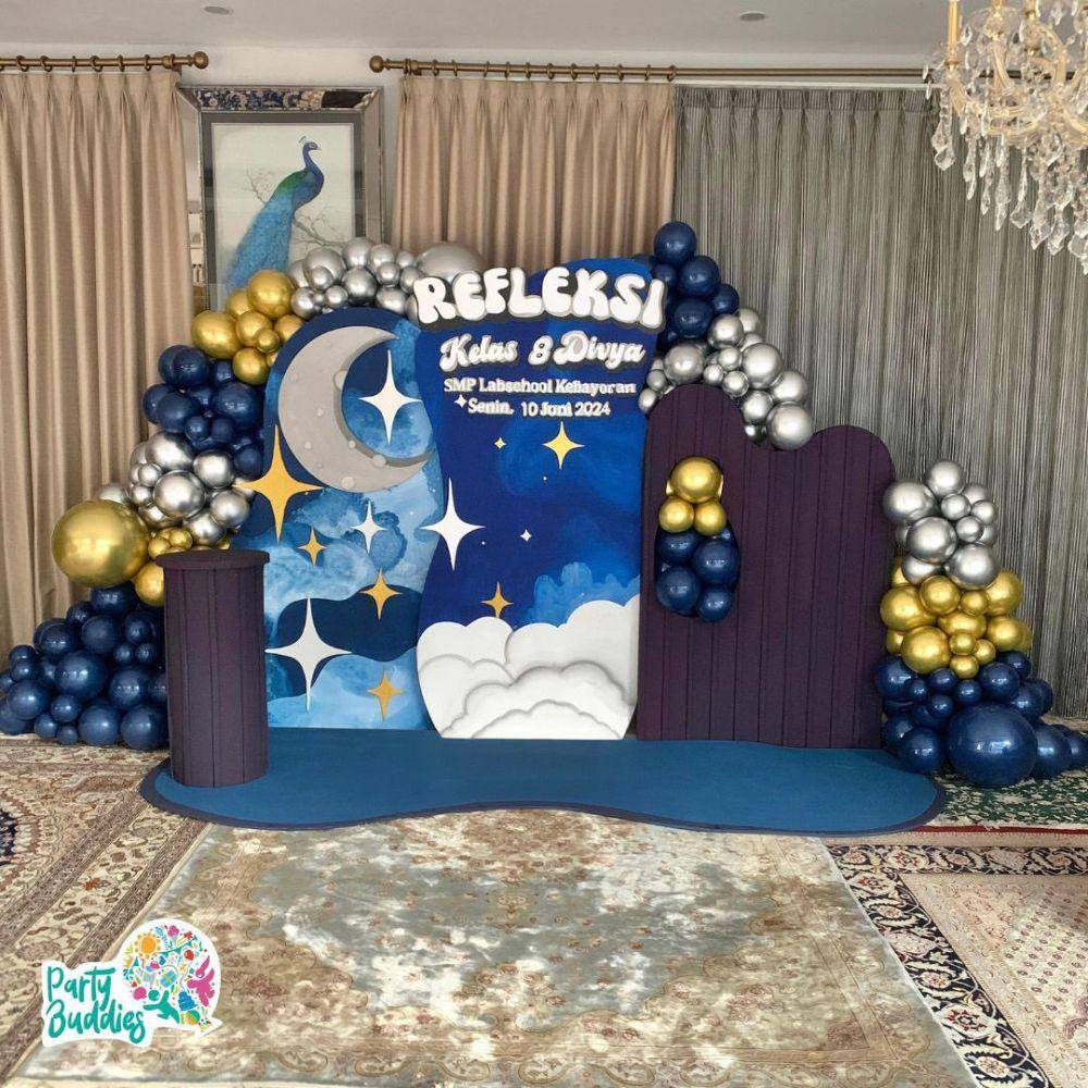 Dekorasi perpisahan sekolah. (instagram.com/party.buddies)