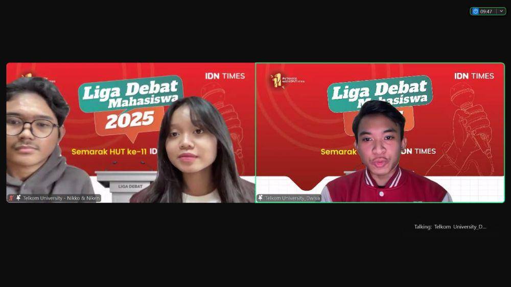 Tim debat Telkom University di Liga Debat Mahasiswa 2025, Kamis (15/5/2025)/Istimewa