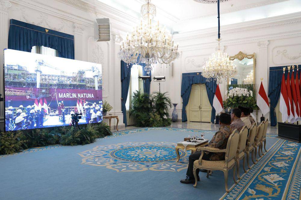 Presiden Prabowo Subianto meresmikan dua proyek minyak dan gas (migas) nasional, yakni Forel dan Terubuk, yang menjadi bagian dari Blok South Natuna Sea Block B di Kepulauan Riau (dok. Tim Komunikasi Prabowo)