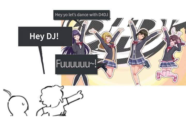 Meme dengan model para karakter D4DJ
