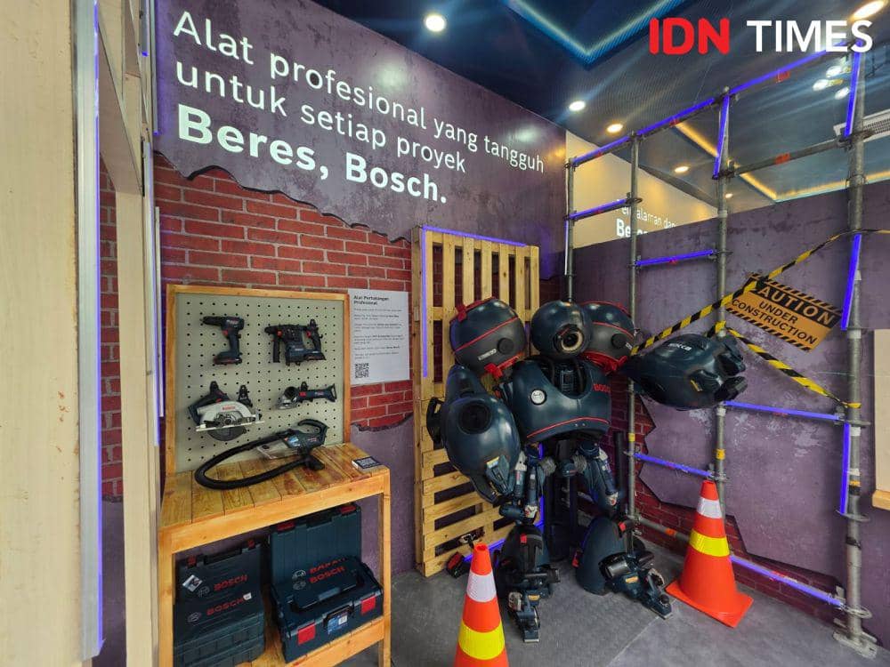 Instalasi “Beres, Bosch. Experience Booth” di Mall Sarinah, Jakarta. 15 Mei 2025. (IDN Times/M. Tarmizi Murdianto)