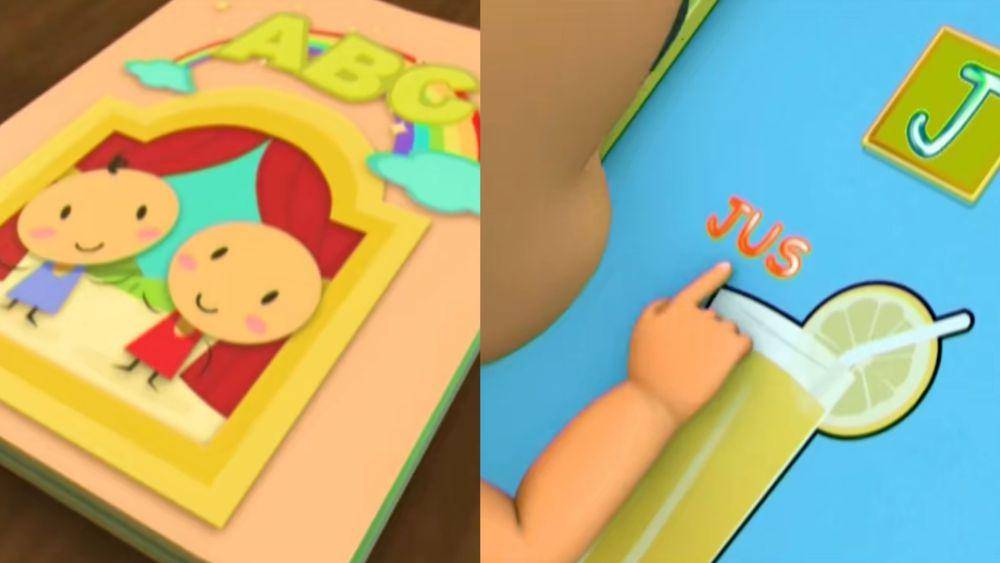 buku ABC yang dibaca Upin dan Ipin (dok. Les' Copaque Production/Upin & Ipin)