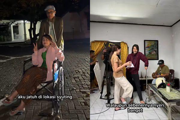 7 Potret Ardina Rasti Syuting Pakai Kursi Roda usai Ligamen Robek