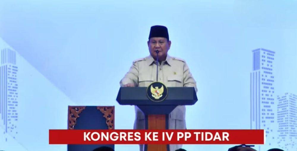 Presiden Prabowo Subianto ketika menghadiri kongres ke-4 PP Tidar. (Dokumentasi Istimewa)
