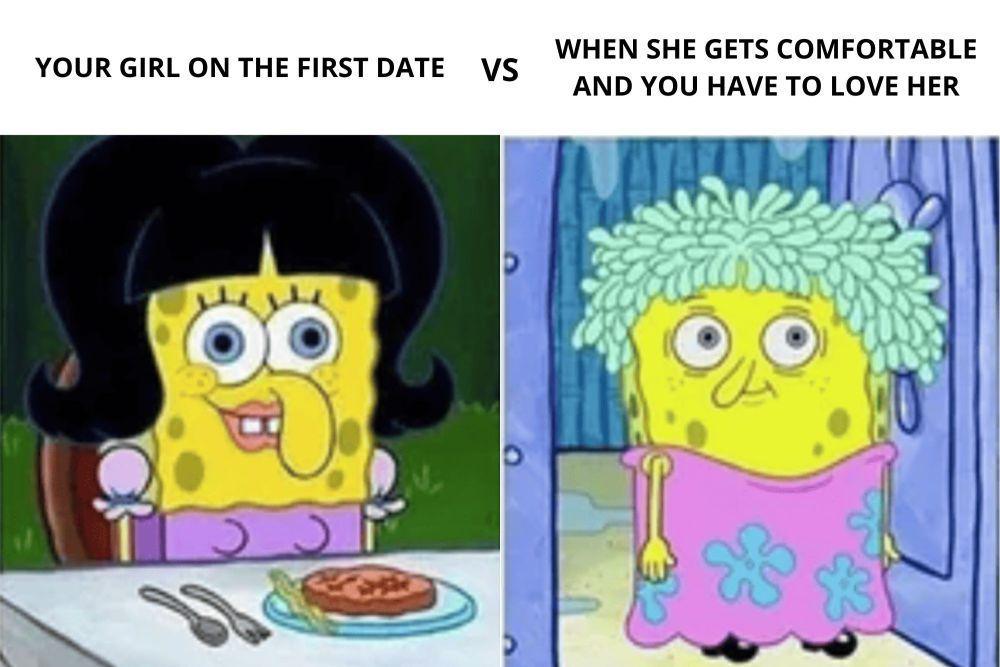 7 Meme SpongeBob tentang Kencan, Capek Gagal Mulu?