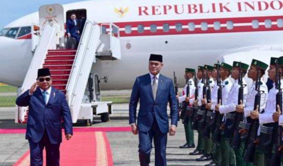 Pesawat kepresidenan A-001 yang digunakan Prabowo untuk kunjungan ke Brunei Darussalam. (Dokumentasi Sekretariat Presiden)