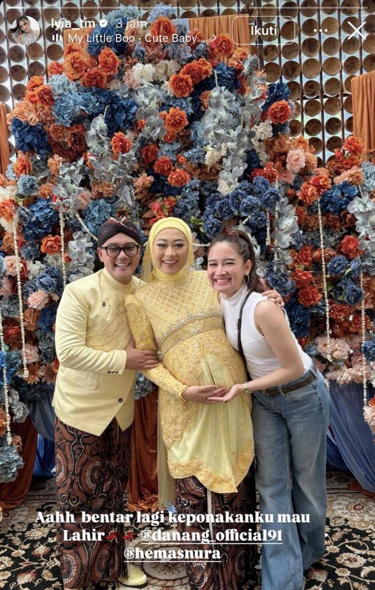 potret artis hadiri acara mitoni 7 bulan kehamilan Hemas Nura, istri Danang Pradana (Instagram.com/lyia_tm)