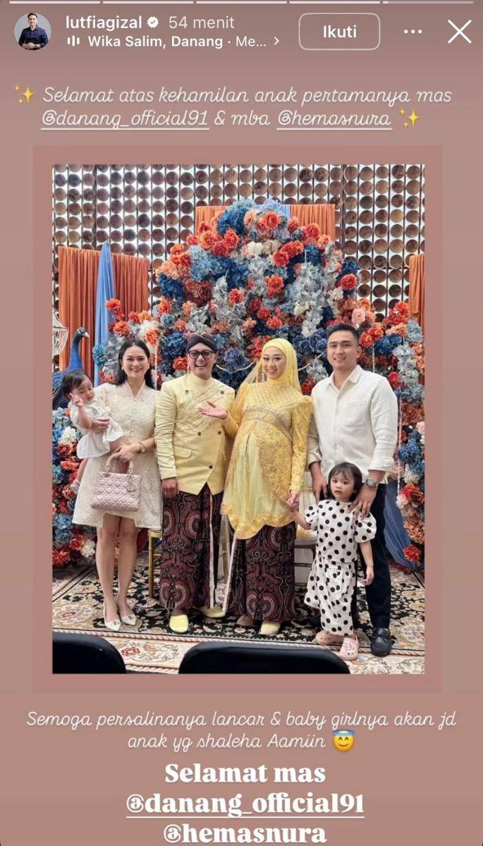 potret artis hadiri acara mitoni 7 bulan kehamilan Hemas Nura, istri Danang Pradana (Instagram.com/lutfiagizal)