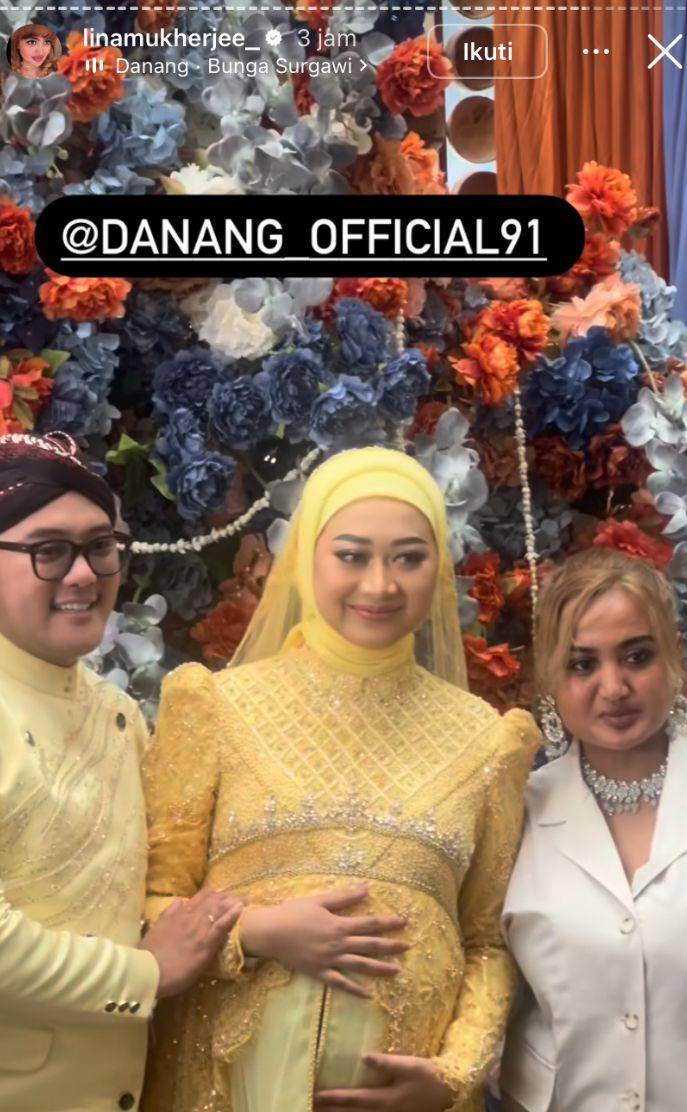 potret artis hadiri acara mitoni 7 bulan kehamilan Hemas Nura, istri Danang Pradana (Instagram.com/linumukherjee_)