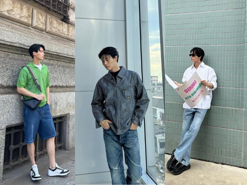 7 Inspirasi Styling Outfit Blue Jeans ala Win Metawin, Easy Going!