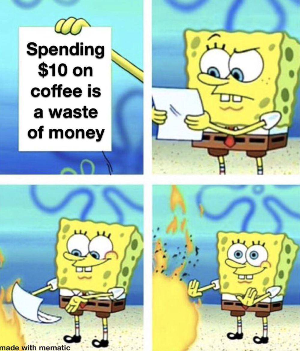 meme SpongeBob tentang kopi (reddit.com/r/SpongebobMemes)