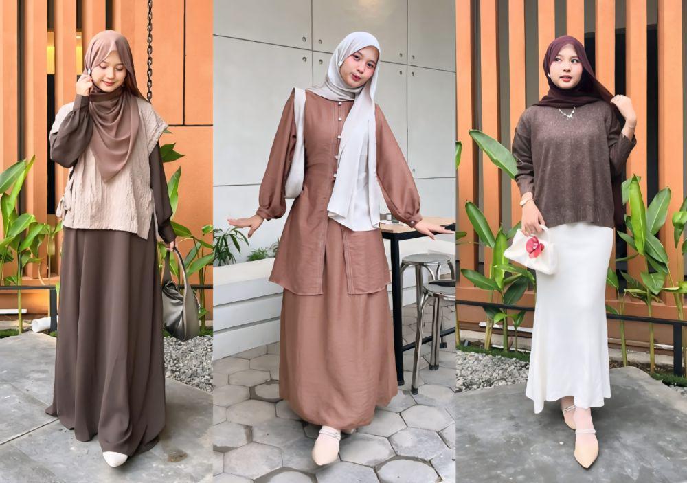 9 Inspirasi OOTD Hijab Nuansa Cokelat ala Siska Amera, Modis!