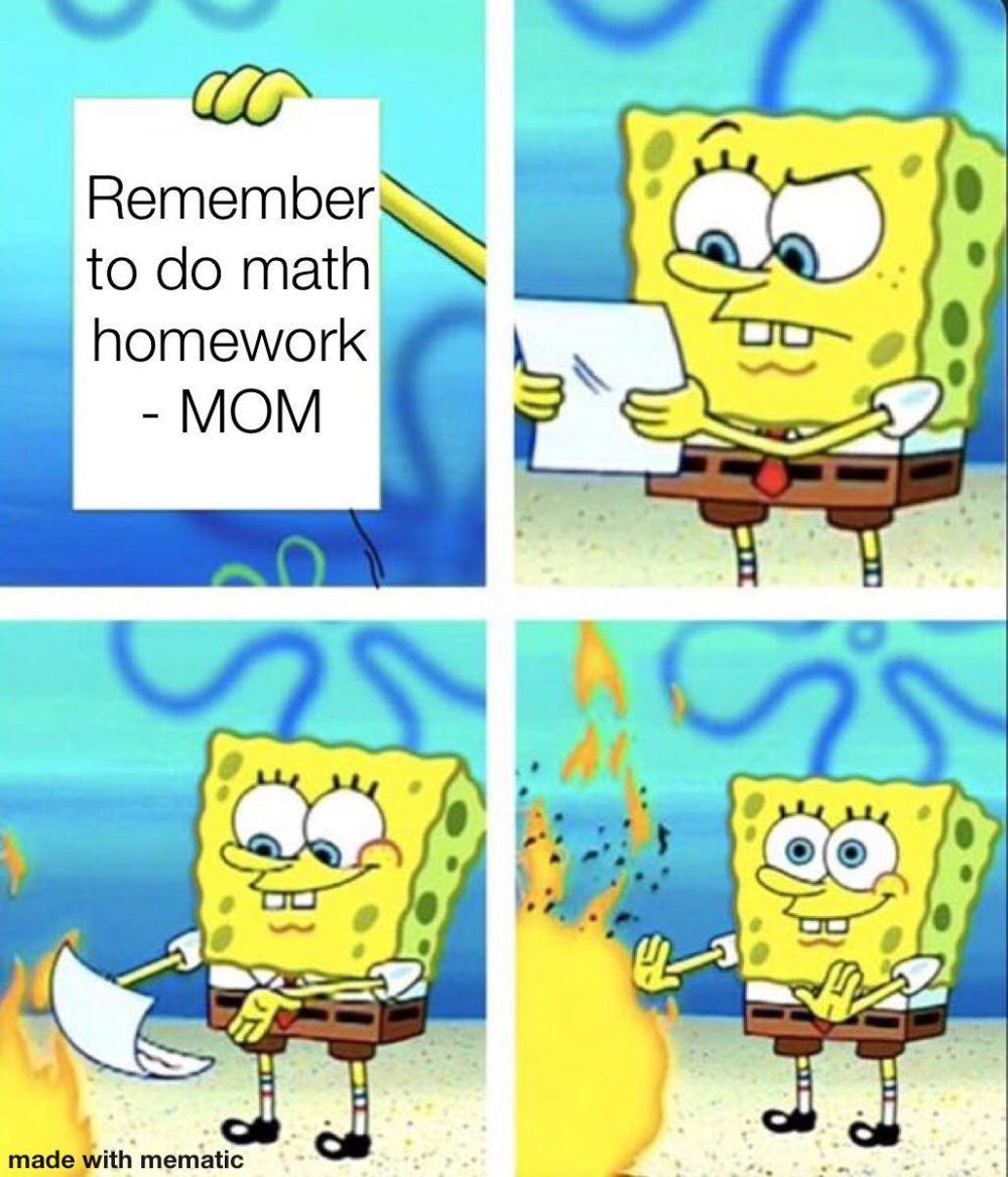 meme SpongeBob tentang ngerjain PR (reddit.com/user/StaticEagle__)