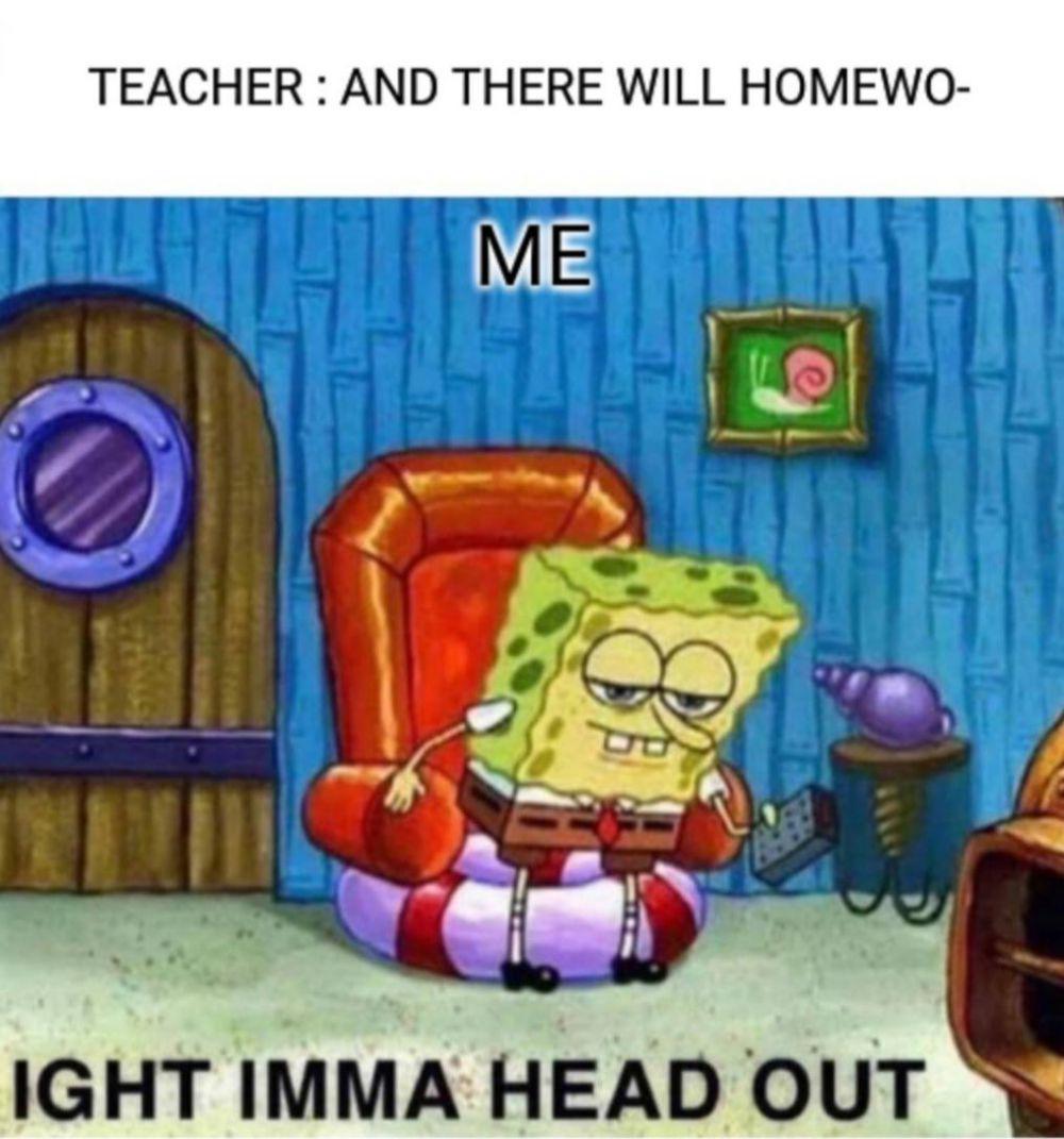 meme SpongeBob tentang ngerjain PR (reddit.com/user/No_you_69_)