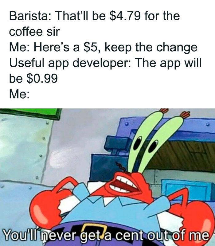 meme SpongeBob tentang kopi (reddit.com/user/PeachyPaws_x42)