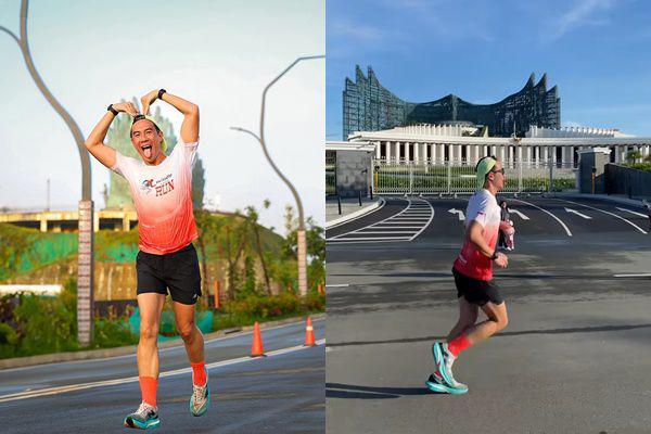 7 Potret Daniel Mananta Lomba Lari di IKN, Tempuh 18 Kilometer