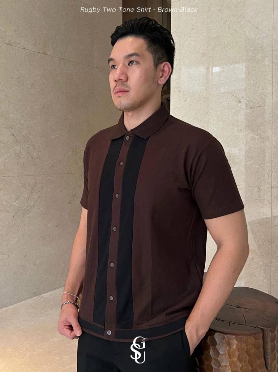 Giseu Rugby Two Tone Polo Shirt Lacoste (shopee.co.id/Giseuofficial)