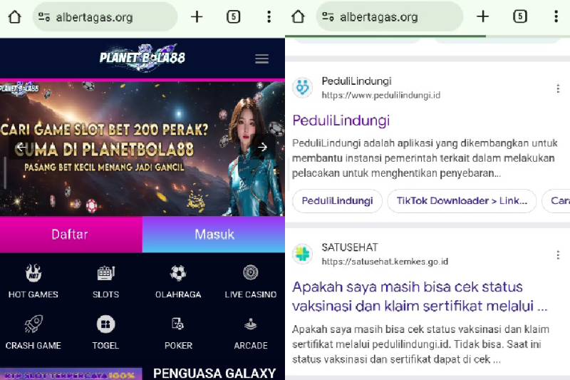 Website pedulilindungi.id dihack. (pedulilindungi.id)