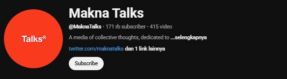 Tangkapan layar akun youtube MaknaTalks (youtube.com/MaknaTalks)