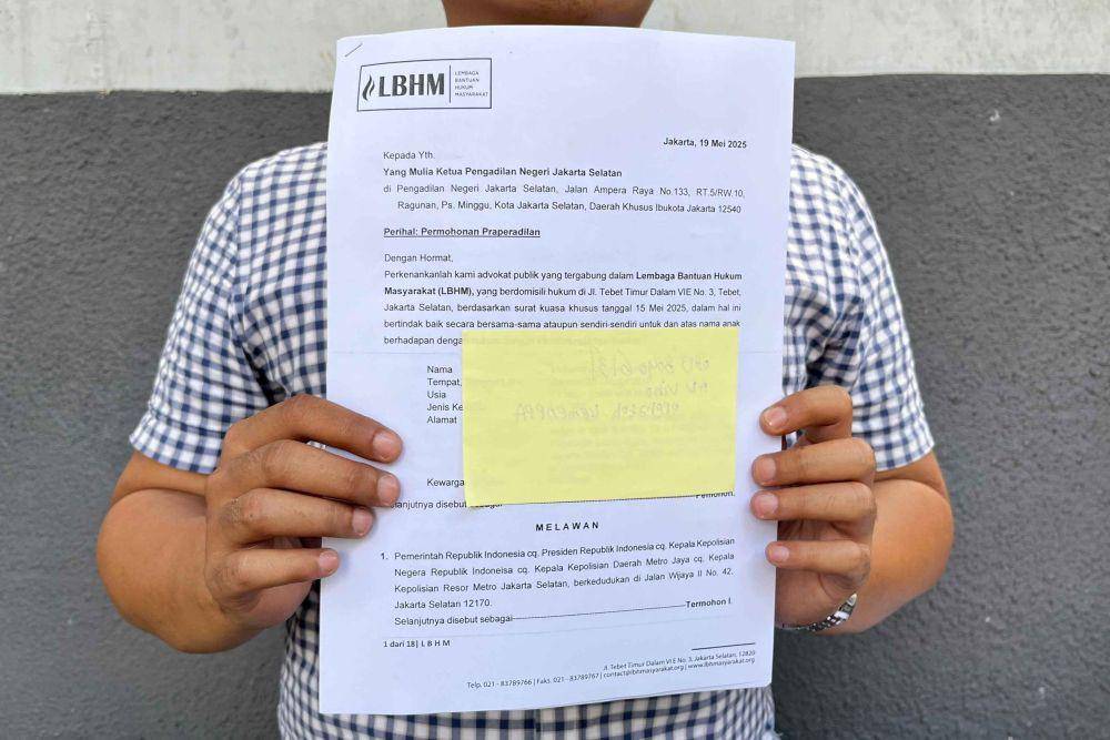 Permohonan Praperadilan MAS anak yang bunuh ayah dan nenek di Lebak Bulus di PN Jaksel, Senin (19/5/2025) (dok. IDN Times/Istimewa)