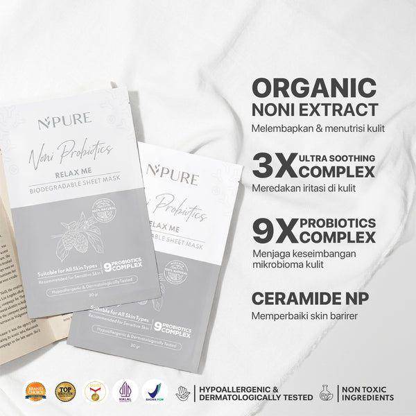 N'PURE Noni Probiotics Relax Me Biogradable Sheet Mask (npureofficial.id)