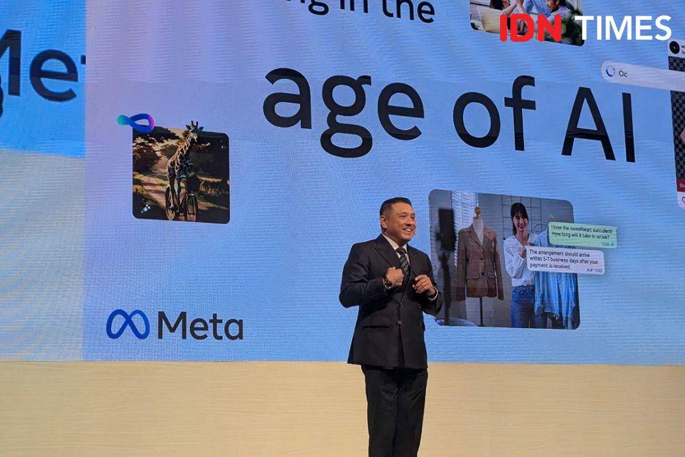 Pieter Lydian, Country Director, Indonesia, Meta dalam acara Meta Marketing Summit 2025, di Jakarta, pada Selasa (10/05/2025) (IDN Times/Misrohatun)