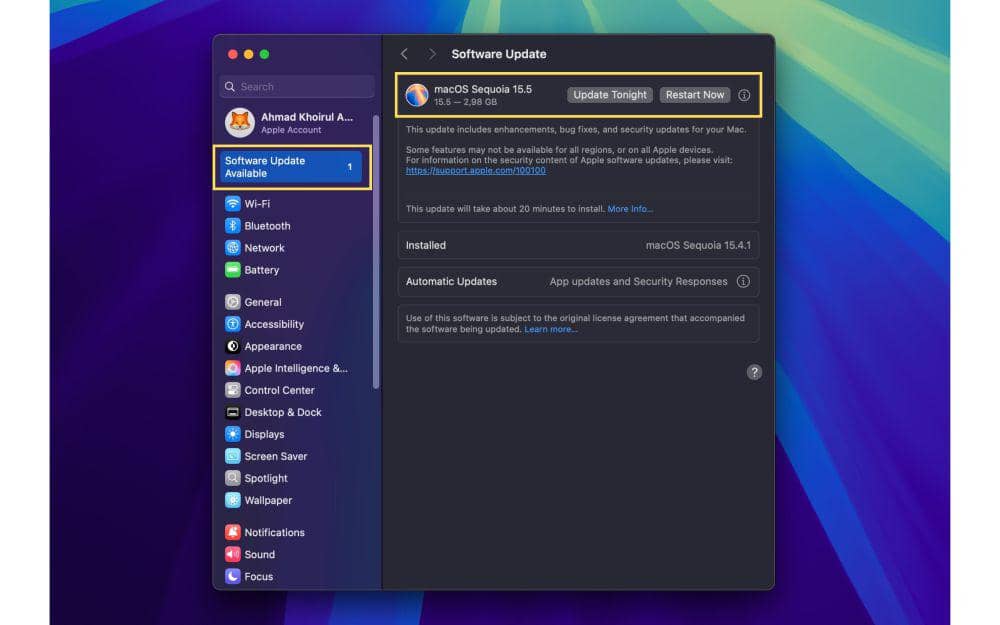 update macOS ke versi terbaru (dok. Pribadi/Ahmad Khoirul Anam)