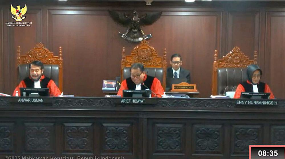 Majelis hakim Mahkamah Konstitusi. (youtube/mk ri)