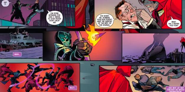 The Hood berhasil dikalahkan oleh Hawkeye yang sedang beroperasi menjadi Ronin (dok. Marvel)