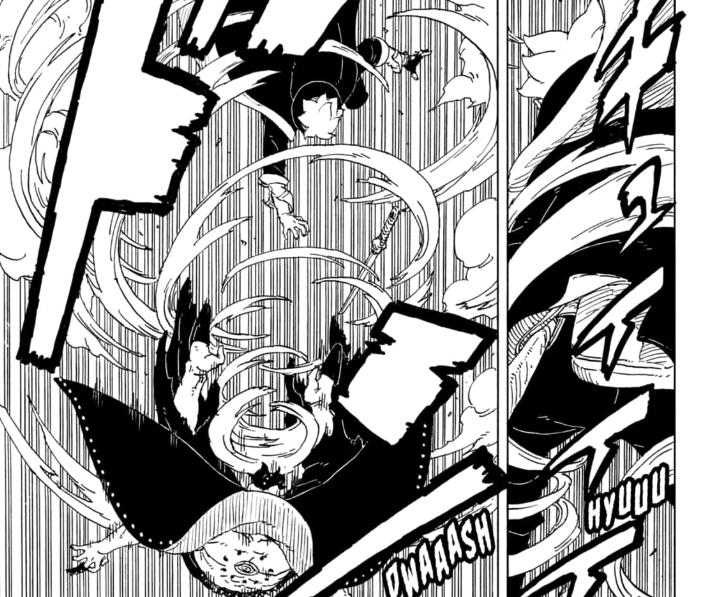 Uzuhiko Rasengan milik Boruto tidak mempan terhadap Jura/mangaplus.shueisha.co.jp