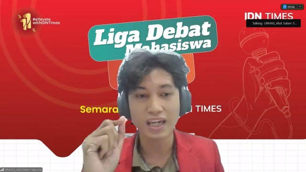 Ketua Tim Universitas Hasanuddin, Abd Salam Saputra, dalam Liga Debat Mahasiswa 2025 IDN Times. (IDN Times/Abidin)