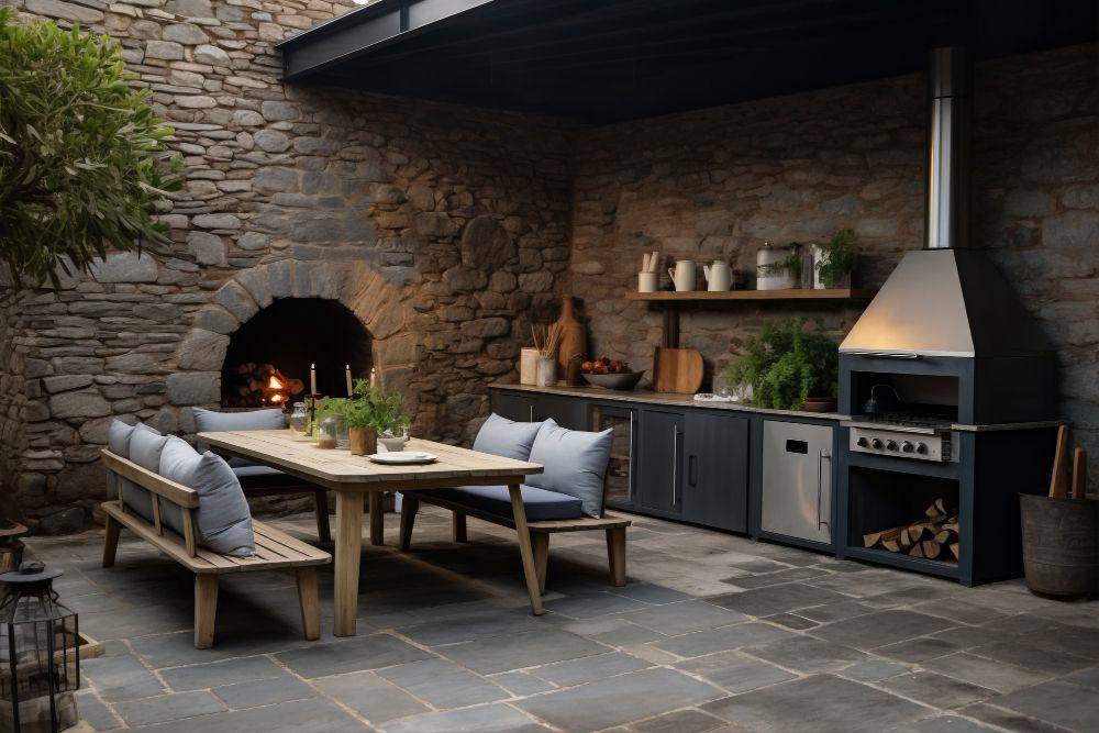 ilustrasi dapur outdoor minimalis yang homey (pfreepix.com/Freepix)