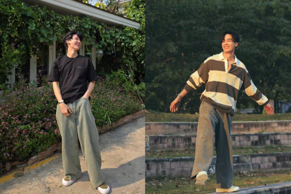 7 Inspirasi OOTD Pakai Baggy Pants ala Aktor Tay Tawan, Casual Sleek!